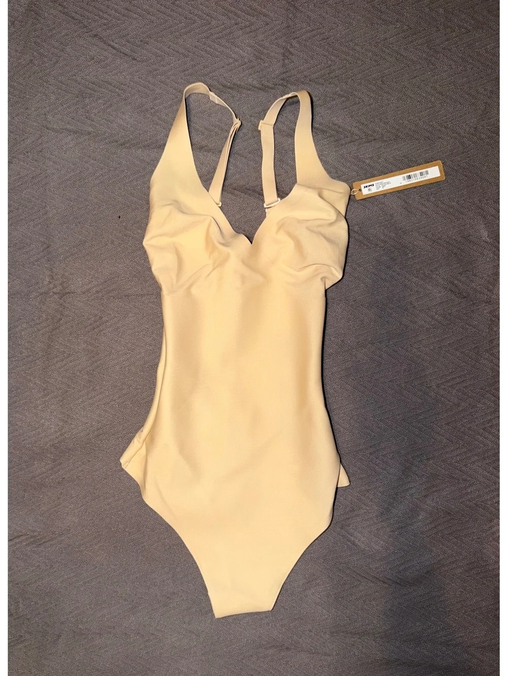 Skims Beige One Piece Swimsuit with Adjustable Straps
